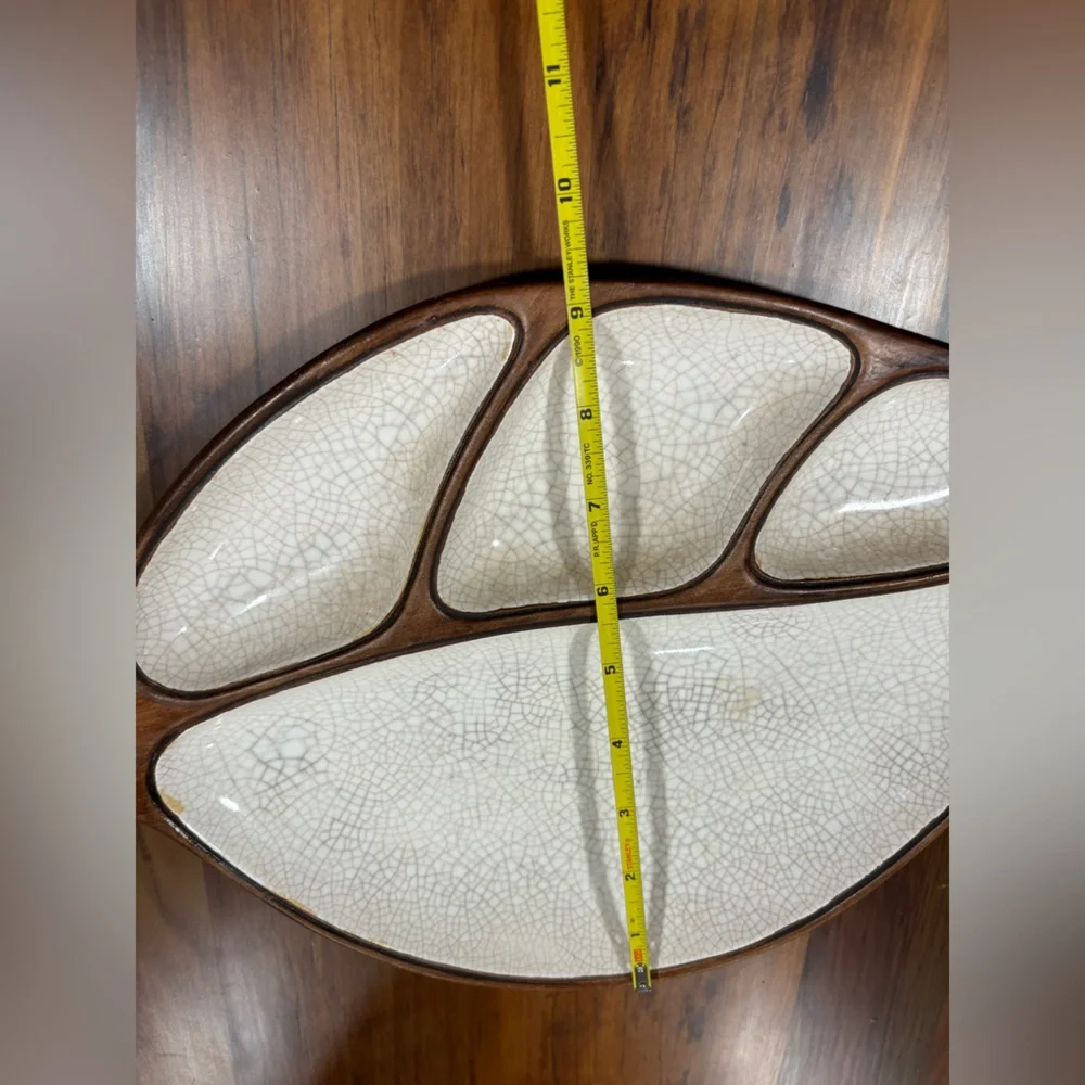 1960’s Treasure Craft USA MCM Leaf Snack Dish
